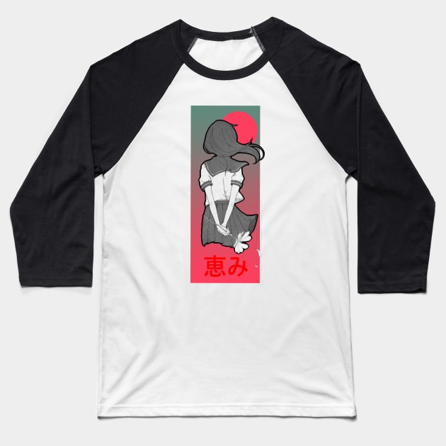 Anime Girl at Sunset Baseball T-Shirt by JayVal